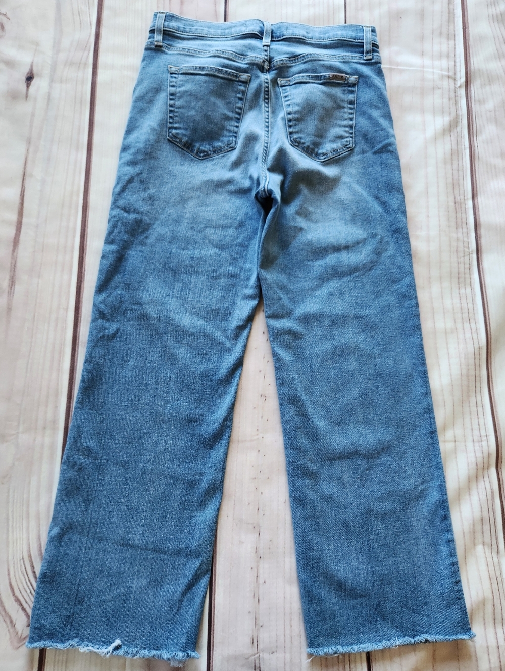 Joe's Jeans Wide Leg High Waist Raw Hem Cropped Jeans Blue, Women's Size 29 - Picture 4 of 9